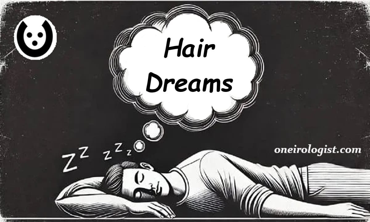 Image of sleeping man and dream bubble over his head for the post: Seeing-Hair-in-a-Dream-Meaning-and-Interpretation